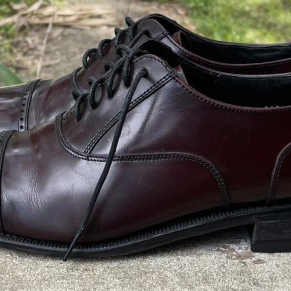 Florsheim Lexington Cap Toe men shoes Burgundy leather lace up 8 1/2 D 17067-05 main image 6